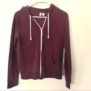 🎁 H&M Basics maroon zip-up hoodie